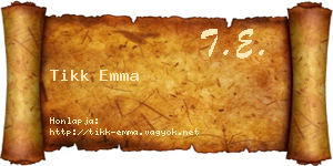 Tikk Emma névjegykártya